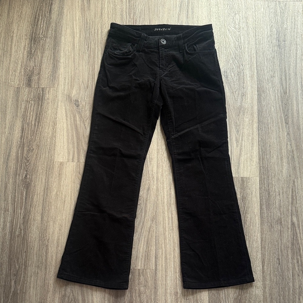 Mavi Black Corduroy Bootcut Pants Size 29x30  Mid Rise Cotton Blend
